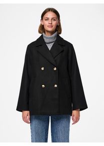 Pieces Damen Kurzmantel "PCMARBEL COAT NOOS", schwarz, modisch, Gr. XL, unifarben, Web, Obermaterial: 100% Polyester, Mäntel