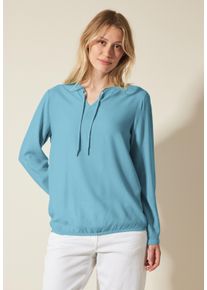 Cecil Damen Langarmbluse, blau, casual, Gr. XXL, unifarben, Stoff, 100% Viskose, Blusen, aus softer Viskose