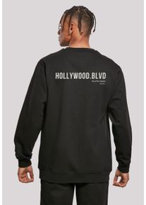 F4NT4STIC Herren Kapuzenpullover "Hollywood blvd CREW", schwarz, casual, Gr. L, Obermaterial: 50% Baumwolle, 50% Polyester, Pullover, Print