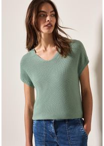 Cecil Damen Strickpullovermatcha grün, casual, Gr. L, unifarben, Strick, Obermaterial: 60% Baumwolle, 40% Viskose, Pullover, mit feiner Struktur