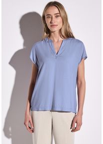 Street One Damen Hemdbluse, lila, casual, Gr. 44, unifarben, Stoff, 100% Viskose, Blusen, aus softer Viskose