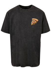 Merchcode Herren T-Shirt "Merchcode Herren Pizza Comic Acid Washed Oversized Tee", schwarz, casual, Gr. XL, bedruckt, 100% Baumwolle, Shirts