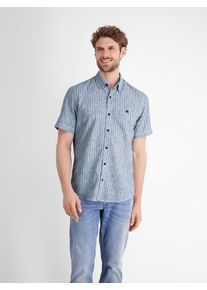 Lerros Herren Kurzarmhemd "Lerros Gestreiftes Herren Sommerhemd", blau, Gr. M, 60% Polyester, 40% Baumwolle, Hemden