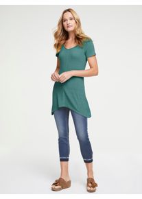 Heine Damen Longshirt "Longshirt", grün, Gr. 38, unifarben, 100% Seide, Shirts