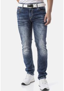 Cipo & Baxx CIPO & BAXX Herren Slim-fit-Jeans, blau, modisch, Gr. 33, Abriebeffekte, Denim/Jeans, Obermaterial: 98% Baumwolle, 2% Elasthan, Jeans