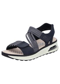 Rieker Damen Keilsandalette, Gr. 41, blau, Nubuklederimitat, Textil, sportlich, Schuhe, Sommerschuh, Outdoorschuh, Trekkingschuh mit genoppter