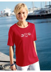 Casual Looks Damen Kurzarmshirt "Shirt", rot, Gr. 38, unifarben, bedruckt, gemustert, 100% Baumwolle, Shirts
