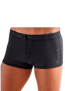 Bench. Herren Boxer-Badehose, schwarz, Gr. 4, unifarben, Polyamid, Badehosen, mit seitlichem Logoprint