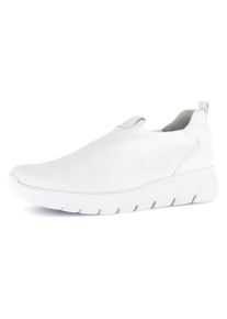 Gabor Damen Slip-On Sneaker, Gr. 38, weiß, Textil, Kalbsleder, unifarben, sportlich, Schuhe, Slipper, Halbschuh mit Best Fitting für komfortable