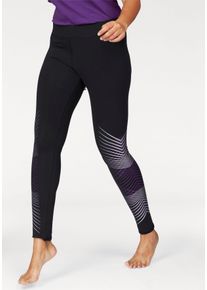 Kangaroos Damen Leggings, schwarz, sportlich, Gr. 46, bedruckt, Single Jersey, Obermaterial: 95% Baumwolle, 5% Elasthan, Hosen, Große Größen