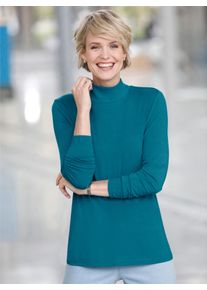 Classic Basics Damen Stehkragenshirt "Stehkragen-Shirt", bunt, Gr. 46, unifarben, 95% Viskose, 5% Elasthan, Shirts