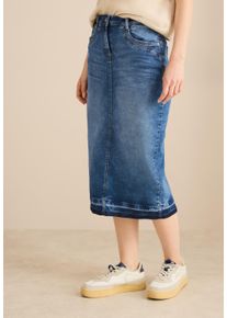 Cecil Damen Jeansrock, blau, casual, Gr. 31, unifarben, Jeans, 78% Baumwolle, 20% Polyester, 2% Elasthan, Röcke, 5-Pocket-Style