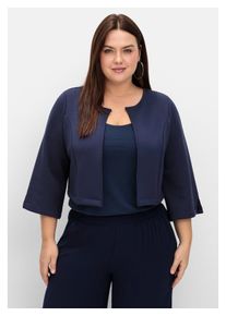 sheego Damen Bolerojacke "Große Größen", blau, feminin, Gr. 42, unifarben, Obermaterial: 54% Polyester, 41% Viskose, 5% Elasthan, Jacken, in offener,