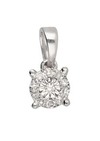 Adelia´s ADELIA ́S Damen Ketten-Anhänger "Damen 585 Weißgold Anhänger mit Diamant Ø 4,5 mm", 0,05 ct VVS = sehr sehr kleine Einschlüsse, Gold, silber, Gold,