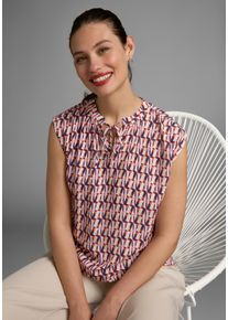 HECHTER PARIS Damen Blusentop, bunt, feminin, Gr. 44, gemustert, Obermaterial: 100% Viskose, Blusen, mit Bindedetail