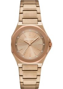 Armani Exchange Damen Quarzuhr, gold, Armbanduhren, Armbanduhr, Damenuhr, Edelstahlarmband, analog, Glassteine
