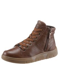 Ara Damen Schnürboots "ROM", Gr. 4, braun, Glattleder, sportlich, Schuhe, Stiefelette, Bequemschuh mit Reißverschluss