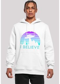 F4NT4STIC Herren Kapuzenpullover "I BELIEVE UFO Alien Raumschiff Retro", weiß, casual, Gr. XL, Obermaterial: 65% Baumwolle, 35% Polyester, Pullover,