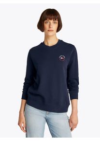 Tommy Jeans Damen Sweatshirt "TJW REG ESSENTIAL LOGO 2 CREW", blau, casual, Gr. M, unifarben, Sweatware, Obermaterial: 100% Baumwolle, Sweatshirts,