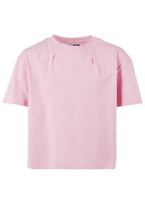 Urban Classics Mädchen T-Shirt "Urban Classics Damen Girls Organic Oversized Pleat Tee", pink, casual, Gr. 110, unifarben, 100% Baumwolle, Shirts