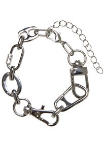 Urban Classics Damen Bettelarmband "Urban Classics Unisex Various Fastener Bracelet", L/XL, silber, Armbänder