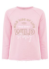 Zwillingsherz Damen Sweatshirt ""Wild Side Of Life"", pink, modisch, Gr. LXL, unifarben mit Farbeinsatz, Sweatware, Obermaterial: 50% Baumwolle, 50%