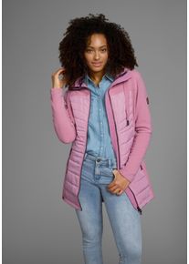 Kangaroos Damen Langjacke, lila, casual, Gr. 36, unifarben, kontrastfarbene Details, Fleece, Web, Obermaterial: 100% Polyester. Futter: 100%