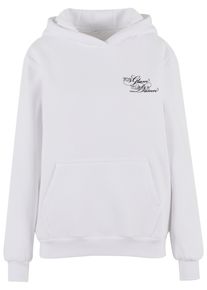MISS TEE Damen Kapuzenpullover "Miss Tee Give A Damn Ladies Fluffy Hoody", weiß, casual, Gr. S, mehrfarbig, 70% Baumwolle, 30% Polyester, Pullover