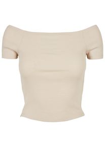 Urban Classics Herren T-Shirt "Urban Classics Damen Ladies Off Shoulder Rib Tee", beige, casual, Gr. XL, unifarben, 97% Baumwolle, 3% Elasthan, Shirts