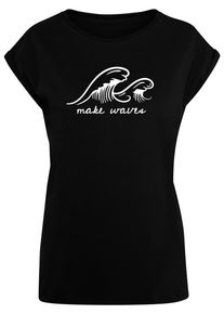 Merchcode Herren T-Shirt "Merchcode Damen Ladies Summer - Make waves T-Shirt", schwarz, casual, Gr. XXXL, bedruckt, 100% Baumwolle, Shirts