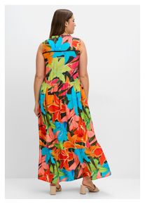 sheego Damen Sommerkleid "Große Größen", bunt, feminin, Gr. 58, gemustert, Obermaterial: 100% Viskose (LENZING ECOVERO), Kleider, mit Blumenprint