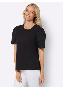 Classic Basics Damen Kurzarmshirt "Shirt", schwarz, Gr. 40, unifarben, 100% Baumwolle, Webware:40% Baumwolle, 60% Polyester, Shirts