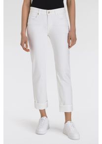 MAC Damen Straight-Jeans "SUE relax", weiß, casual, Gr. 42, unifarben, Web, Obermaterial: 88% Baumwolle, 10% Polyester, 2% Elasthan, Jeans, im