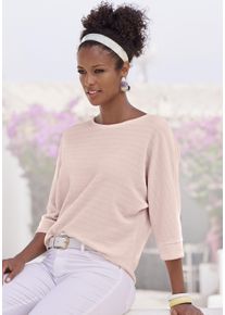 Vivance Damen 3/4-Arm-Shirt "aus bügelfreier Crêpe-Qualität", rosa, modisch, Gr. 32, unifarben, Cru00eape, Obermaterial: 98% Polyester, 2% Elasthan,
