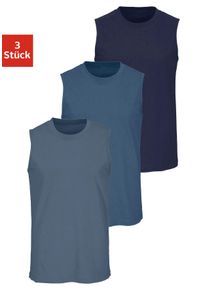 H.I.S. H.I.S Herren Muscleshirt, Gr. 4, blau, Jersey, Obermaterial: 100% Baumwolle, unifarben, Basic, Shirts, mit Rundhalsausschnitt
