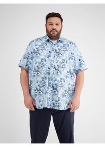 Lerros Herren Kurzarmhemd "Lerros Herren Halbarmhemd in Großen Größen", blau, Gr. 6XL, 97% Baumwolle, 3% Elasthan, Hemden