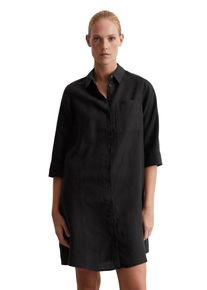 Marc O'Polo MARC O'POLO Damen Hemdblusenkleid "aus reinem Leinen", schwarz, Gr. 46, unifarben, Obermaterial: 100% Leinen; Futter: 100% Baumwolle, Kleider