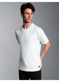 TRIGEMA Herren T-Shirt "TRIGEMA Heavy T-Shirt aus 100% recycelter Baumwolle", weiß, Basic, Gr. M, 100% Baumwolle (recycelt), Shirts