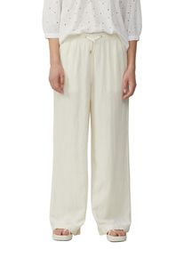 QS Damen Leinenhose, weiß, Gr. 38, unifarben, Obermaterial: 55% Leinen, 45% Viskose, Hosen, mit Gummizug