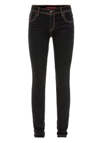 Cipo & Baxx CIPO & BAXX Damen Slim-fit-Jeans "Jeans", schwarz, casual, Gr. 29, unifarben, 98% Baumwolle;2% Elasthan, Jeans, im Used-Look, WD443