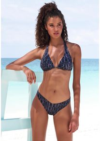 ELBSAND Damen Triangel-Bikini-Top "Letra", schwarz, Gr. 32, bedruckt, Recycling-Polyamid, Bikini-Oberteile, mit tollem Wording