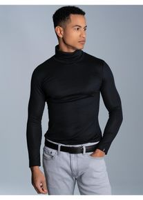 TRIGEMA Herren Rollkragenshirt "TRIGEMA Rollkragenshirt", schwarz, Basic, Gr. S, 95% Baumwolle, 5% Elastan, Shirts