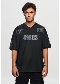 Recovered Herren T-Shirt "NFL 49ERS SF 46 Oversized", schwarz, casual, Gr. L, bedruckt, 100% Polyester, Shirts, mit coolem Frontprint