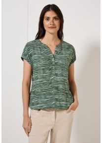 Cecil Damen Shirtbluseschwarz balmy khaki, casual, Gr. XS, bedruckt, Stoff, 100% Viskose, Blusen, aus softer Viskose
