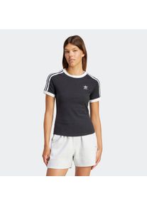 Damen T-Shirt "3 S RGLN TEE", schwarz, sportlich, Gr. L, adidas originals, Obermaterial: 93% Baumwolle, 7% Elasthan, Shirts