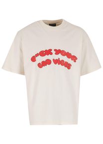 2Y STUDIOS Herren Kurzarmshirt "2Y Studios Herren Vibes Oversize Tee", weiß, casual, Gr. M, bedruckt, 100% Baumwolle, Shirts