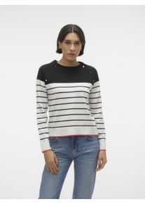 Véro Moda VERO MODA Damen Strickpullover "VMALMA LS O-NECK RAGLAN PULLOVER BOO", weiß, modisch, Gr. XS, unifarben, Strick, Obermaterial: 80% Baumwolle, 20%