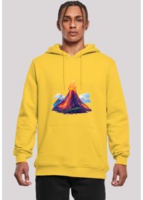 F4NT4STIC Herren Kapuzenpullover "Vulkanausbruch", gelb, casual, Gr. XXL, Obermaterial: 65% Baumwolle, 35% Polyester, Pullover, Premium Qualität