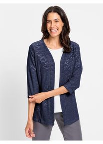 Inspirationen Damen Shirtjacke "Shirtjacke", blau, Gr. 36, unifarben, 95% Polyester, 5% Elasthan, Shirts