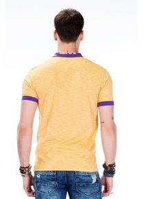 Cipo & Baxx CIPO & BAXX Herren T-Shirt "T-Shirts", gelb, casual, Gr. XXL, meliert, 50% Baumwolle;50% Polyester, Shirts, mit melierter Optik, CT-416